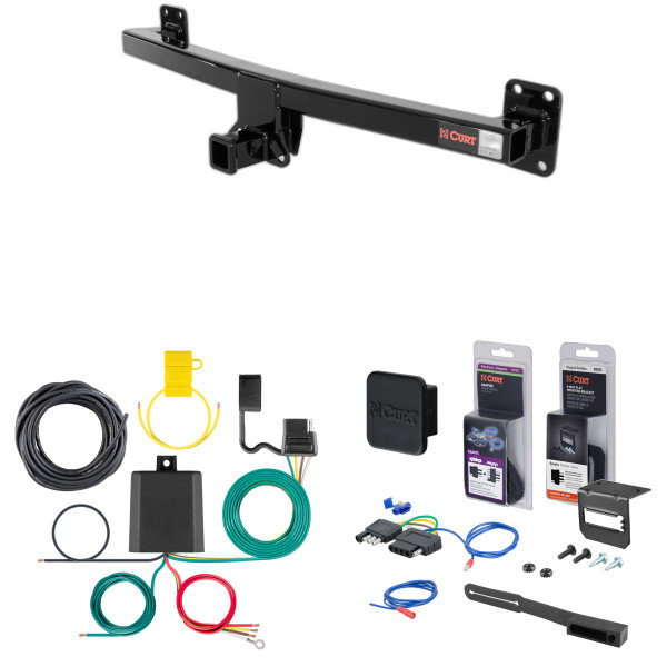 04 - 10 Volkswagen Touareg Curt 2" Class 3 Trailer Tow Hitch + 5-Flat Wiring Kit Tow Boat/Utility Trailer with Surge Brakes 13220 - CURT