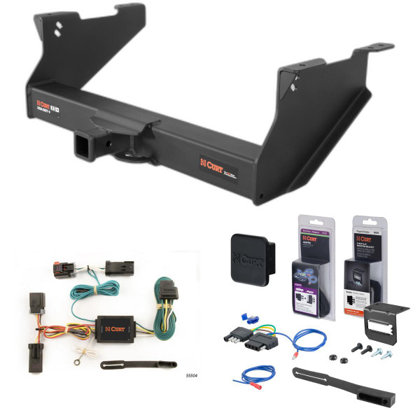 03 - 08 Dodge Ram 1500 With or without factory receiver (built in or after 11/02) Curt 2" Class 5 Trailer Tow Hitch + 5-Flat Wiring Kit Tow Boat/Utility Trailer with Surge Brakes 15409 - CURT