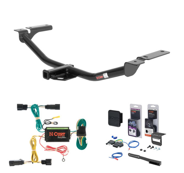 2011 - 2015 Lincoln MKX Fits beneath factory 1-1/4" receiver Curt 1-1/4" Class 2 Trailer Tow Hitch + 5-Flat Wiring Kit Tow Boat/Utility Trailer with Surge Brakes 12036 - CURT