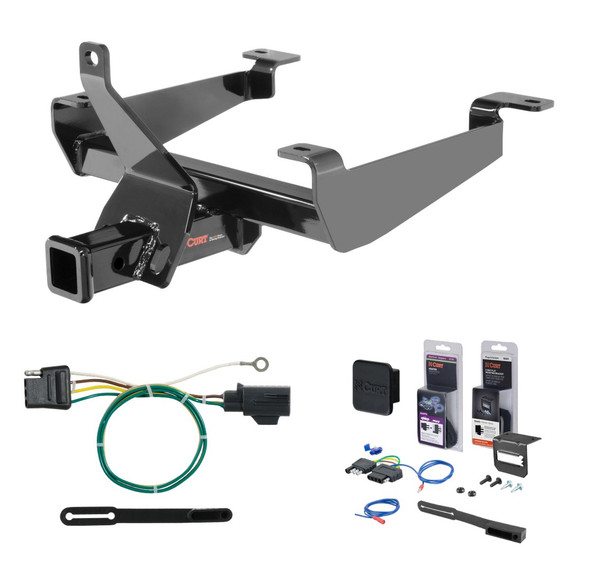 2015 - 2022 Land Rover Range Rover Sport Excluding hybrid Curt 2" Class 3 Trailer Tow Hitch + 5-Flat Wiring Kit Tow Boat/Utility Trailer with Surge Brakes 13243 - CURT