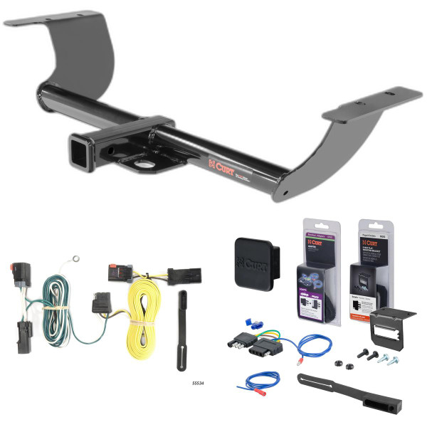 11 - 14 Dodge Challenger Excluding Demon, Hellcat and SRT Curt 2" Class 3 Trailer Tow Hitch + 5-Flat Wiring Kit Tow Boat/Utility Trailer with Surge Brakes 13236 - CURT
