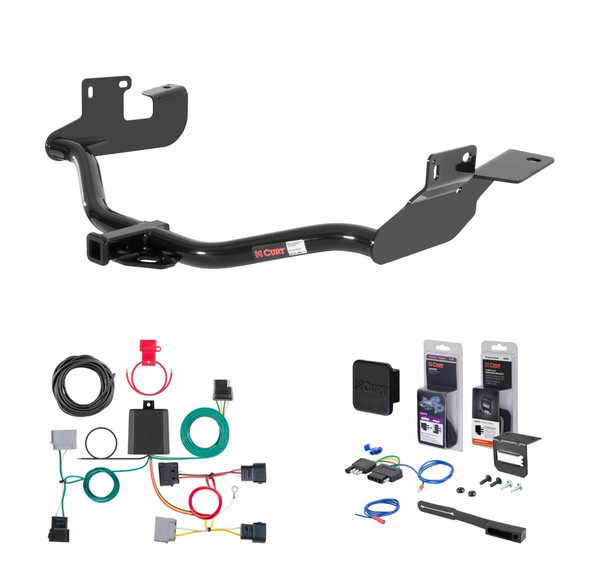 2005 - 2007 Ford Escape Without factory 1-1/4" receiver hitch Curt 1-1/4" Class 2 Trailer Tow Hitch + 5-Flat Wiring Kit Tow Boat/Utility Trailer with Surge Brakes 12060 - CURT