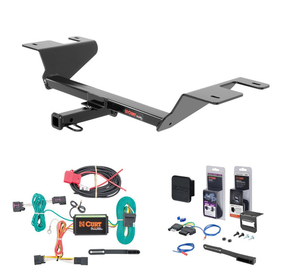 2015 Chevrolet Cruze Sedan, excluding diesel Curt 1-1/4" Class 1 Trailer Tow Hitch + 5-Flat Wiring Kit Tow Boat/Utility Trailer with Surge Brakes 11425 - CURT