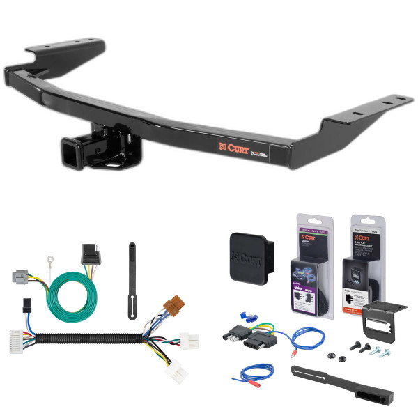 14 - 20 Infiniti QX60 Curt 2" Class 3 Trailer Tow Hitch + 5-Flat Wiring Kit Tow Boat/Utility Trailer with Surge Brakes 13126 - CURT