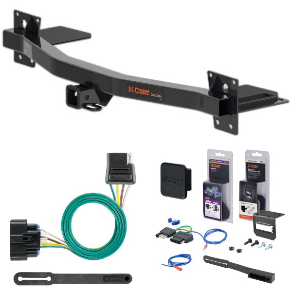 18 - 24 Buick Enclave Curt 2" Class 3 Trailer Tow Hitch + 5-Flat Wiring Kit Tow Boat/Utility Trailer with Surge Brakes 13433 - CURT