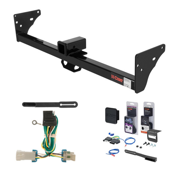 1998 - 2004 Chevrolet S10 With roll pan bumper Curt 2" Class 3 Trailer Tow Hitch + 5-Flat Wiring Kit Tow Boat/Utility Trailer with Surge Brakes 13920 - CURT