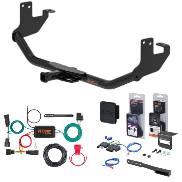 17 - 22 Buick Encore Curt 1-1/4" Class 1 Trailer Tow Hitch + 5-Flat Wiring Kit Tow Boat/Utility Trailer with Surge Brakes 11527 - CURT