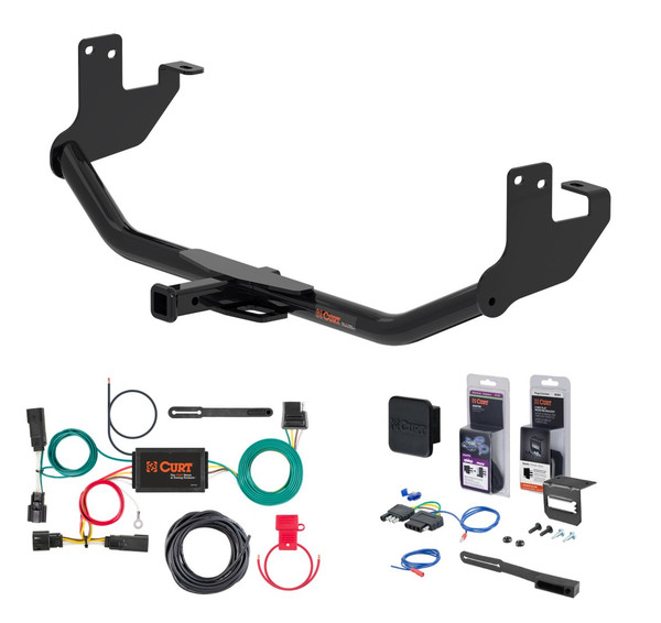2017 - 2022 Buick Encore Curt 1-1/4" Class 1 Trailer Tow Hitch + 5-Flat Wiring Kit Tow Boat/Utility Trailer with Surge Brakes 11527 - CURT