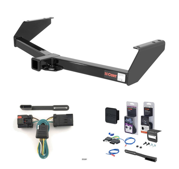 2001 - 2003 Dodge Van (full size) Excluding factory step bumper Curt 2" Class 3 Trailer Tow Hitch + 5-Flat Wiring Kit Tow Boat/Utility Trailer with Surge Brakes 13015 - CURT