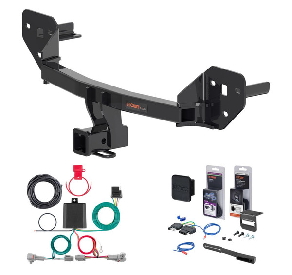 2020 - 2025 Subaru Legacy Sedan Curt 2" Class 3 Trailer Tow Hitch + 5-Flat Wiring Kit Tow Boat/Utility Trailer with Surge Brakes 13494-1 - CURT