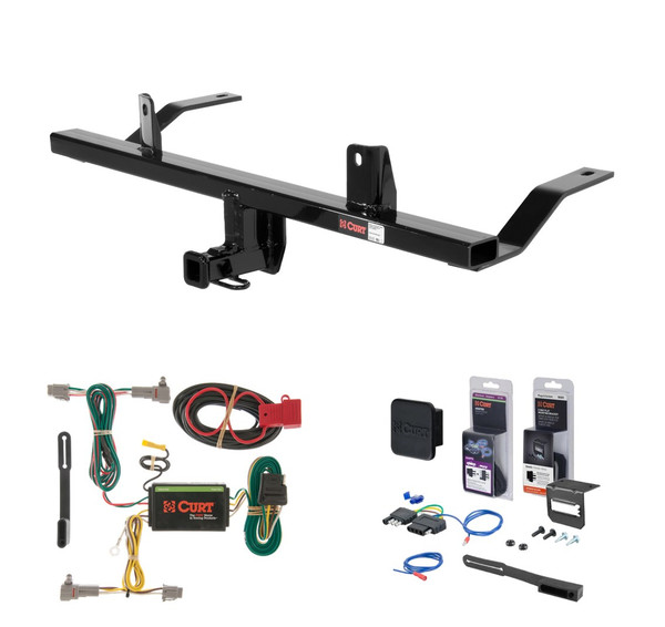 2008 - 2011 Subaru Impreza Hatchback, quad exhaust Curt 1-1/4" Class 1 Trailer Tow Hitch + 5-Flat Wiring Kit Tow Boat/Utility Trailer with Surge Brakes 11120 - CURT