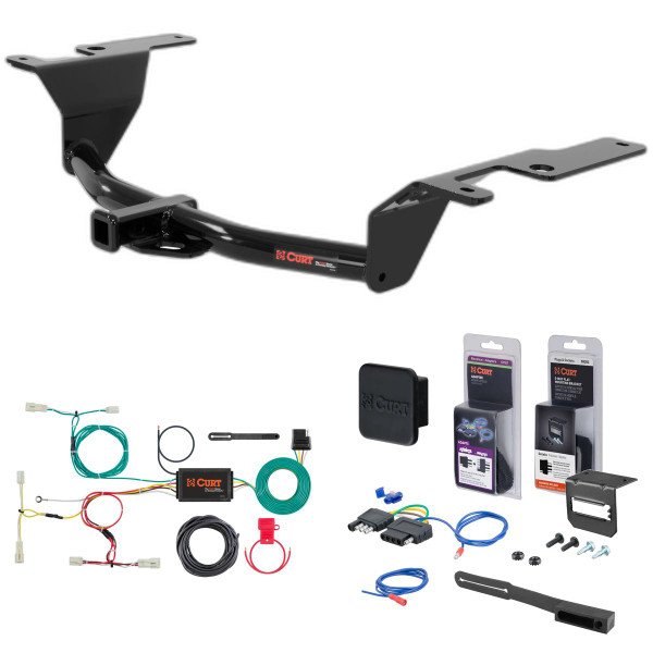 17 - 18 Toyota Yaris iA Curt 1-1/4" Class 1 Trailer Tow Hitch + 5-Flat Wiring Kit Tow Boat/Utility Trailer with Surge Brakes 11421 - CURT