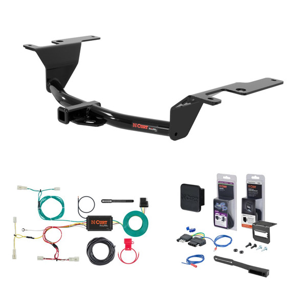 2017 - 2018 Toyota Yaris iA Curt 1-1/4" Class 1 Trailer Tow Hitch + 5-Flat Wiring Kit Tow Boat/Utility Trailer with Surge Brakes 11421 - CURT