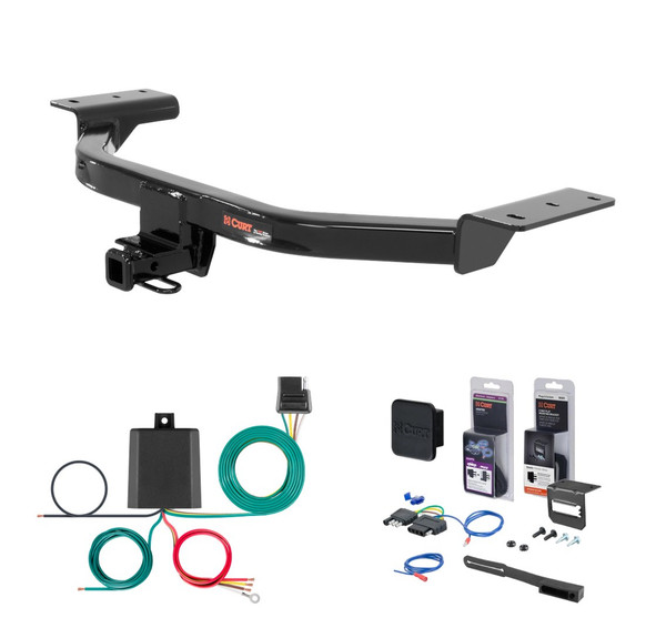 2013 - 2018 Ford C-Max Curt 1-1/4" Class 2 Trailer Tow Hitch + 5-Flat Wiring Kit Tow Boat/Utility Trailer with Surge Brakes 12092 - CURT