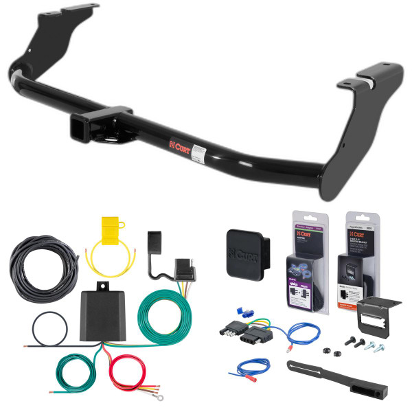 2020 Ford Flex Without dual exhaust Curt 2" Class 3 Trailer Tow Hitch + 5-Flat Wiring Kit Tow Boat/Utility Trailer with Surge Brakes 13551 - CURT