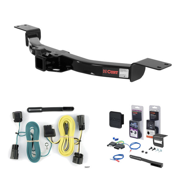 2008 - 2012 Buick Enclave Curt 2" Class 3 Trailer Tow Hitch + 5-Flat Wiring Kit Tow Boat/Utility Trailer with Surge Brakes 13424 - CURT