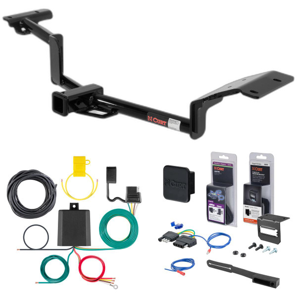 2020 Ford Flex With dual exhaust Curt 2" Class 3 Trailer Tow Hitch + 5-Flat Wiring Kit Tow Boat/Utility Trailer with Surge Brakes 13110 - CURT