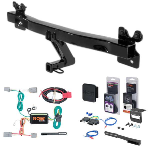 11 - 18 Volvo S60  Curt 1-1/4" Class 2 Trailer Tow Hitch + 5-Flat Wiring Kit Tow Boat/Utility Trailer with Surge Brakes 12066 - CURT