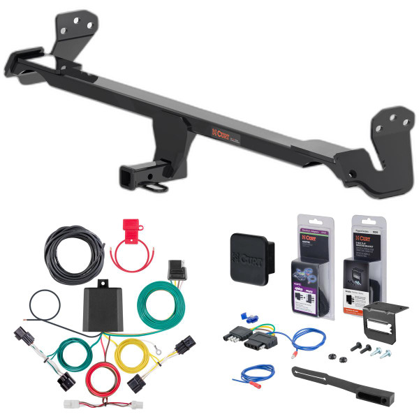 22 - 23 Hyundai Kona Excluding electric Curt 1-1/4" Class 1 Trailer Tow Hitch + 5-Flat Wiring Kit Tow Boat/Utility Trailer with Surge Brakes 11638 - CURT
