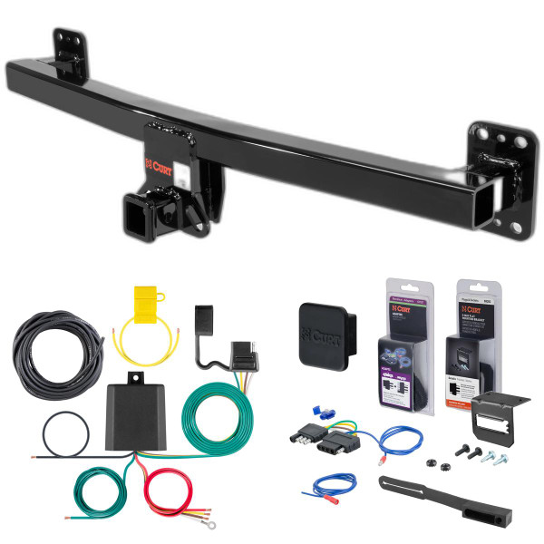 11 - 17 Volkswagen Touareg Curt 2" Class 3 Trailer Tow Hitch + 5-Flat Wiring Kit Tow Boat/Utility Trailer with Surge Brakes 13116 - CURT