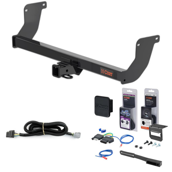 2023 Lexus RX350 Curt 2" Class 3 Trailer Tow Hitch + 5-Flat Wiring Kit Tow Boat/Utility Trailer with Surge Brakes 13579 - CURT