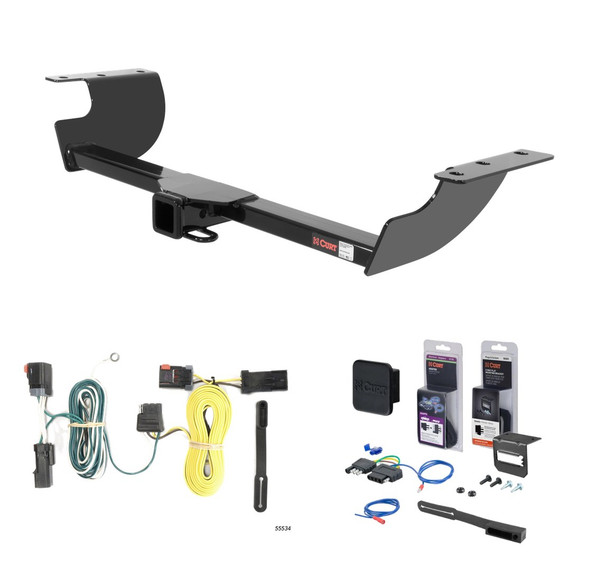 2006 - 2010 Dodge Charger Curt 2" Class 3 Trailer Tow Hitch + 5-Flat Wiring Kit Tow Boat/Utility Trailer with Surge Brakes 13465 - CURT