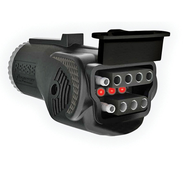 Reese Towpower Wiring Adapter, 7-Way Flat to 5-Way & 4-Way Flat, w/ LED Tester - Reese Towpower