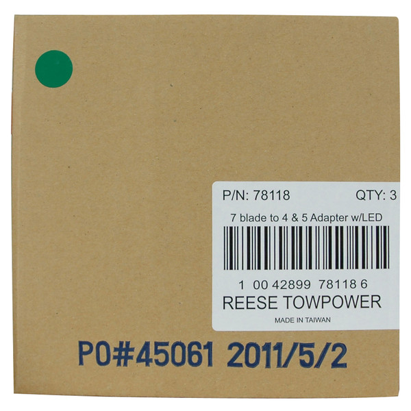 Reese Towpower Wiring Adapter, 7-Way Flat to 5-Way & 4-Way Flat, w/ LED Tester