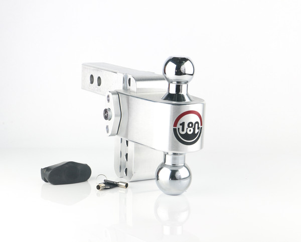 Weigh Safe 180 Hitch - Drop Hitch w/Chrome Combo Ball - 4" Drop for 2" Shank CTB4-2 - Weigh Safe