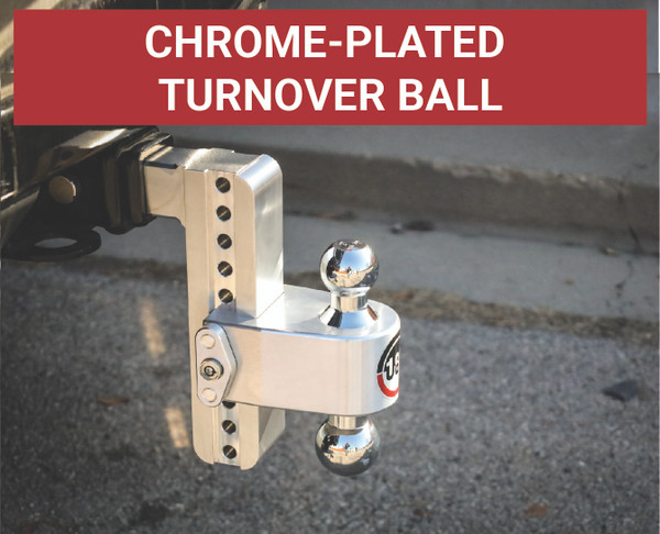 Weigh Safe 180 Hitch - Drop Hitch w/Chrome Combo Ball - 4" Drop for 2" Shank CTB4-2