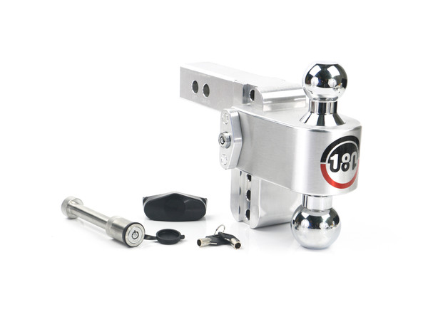 Weigh Safe 180 Hitch - Drop Hitch w/Chrome Combo Ball - 4" Drop for 2" Shank w/Hitch Pin CTB4-2-KA - Weigh Safe