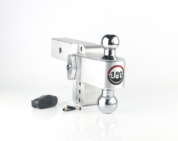 Weigh Safe 180 Hitch - Drop Hitch w/Chrome Combo Ball - 4" Drop for 2.5" Shank CTB4-2.5 - Weigh Safe