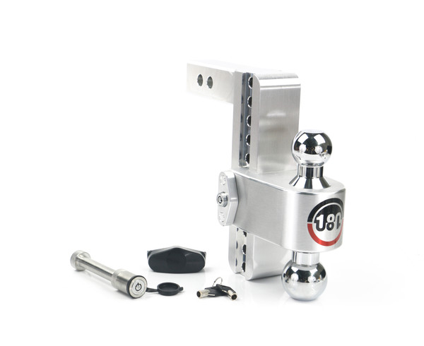 Weigh Safe 180 Hitch - Drop Hitch w/Chrome Combo Ball - 8" Drop for 2" Shank w/Hitch Pin CTB8-2-KA - Weigh Safe