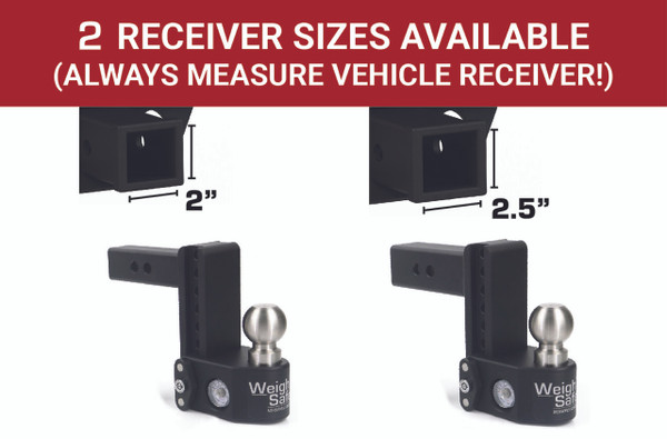 Weigh Safe Steel Weigh Safe Adjustable Drop Hitch - 6" Drop & 2" Shank w/ Hitch Pin Lock SWS6-2-KA