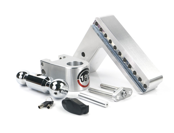 Weigh Safe 180 Hitch - Drop Hitch w/Chrome Combo Ball - 8" Drop for 3" Shank CTB8-3