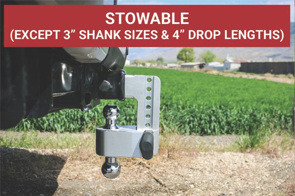 Weigh Safe 180 Hitch - Drop Hitch w/Chrome Combo Ball - 10" Drop for 2.5" Shank w/Hitch Pin CTB10-2.5-KA