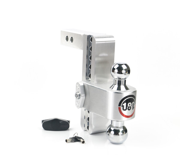 Weigh Safe 180 Hitch - Drop Hitch w/Chrome Combo Ball - 8" Drop for 2" Shank CTB8-2 - Weigh Safe