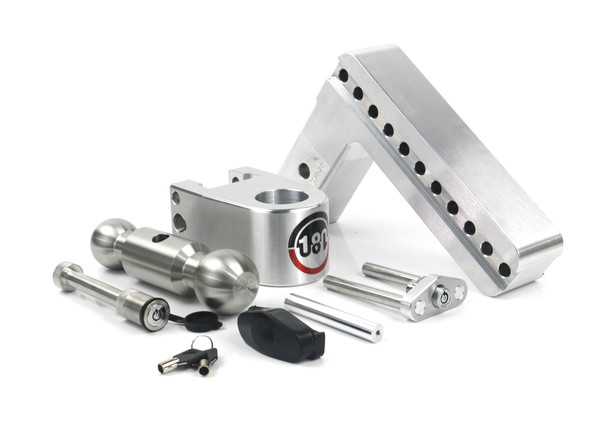Weigh Safe 180 Hitch - Drop Hitch w/SS Combo Ball -  8" Drop for 2.5" Shank w/Hitch Pin LTB8-2.5-KA