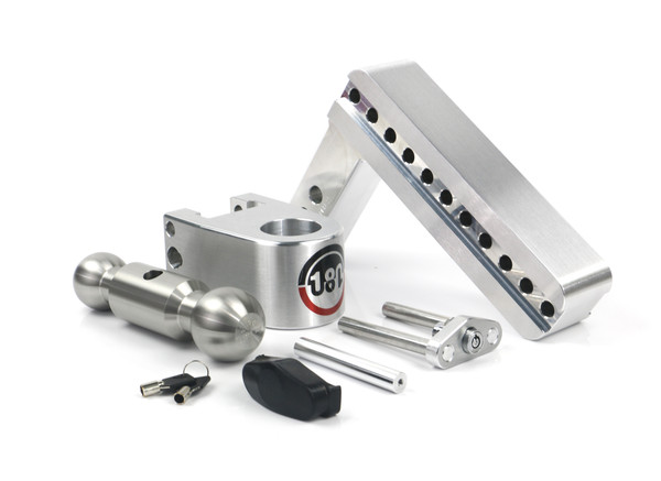 Weigh Safe 180 Hitch - Drop Hitch w/SS Combo Ball -  8" Drop for 2" Shank LTB8-2