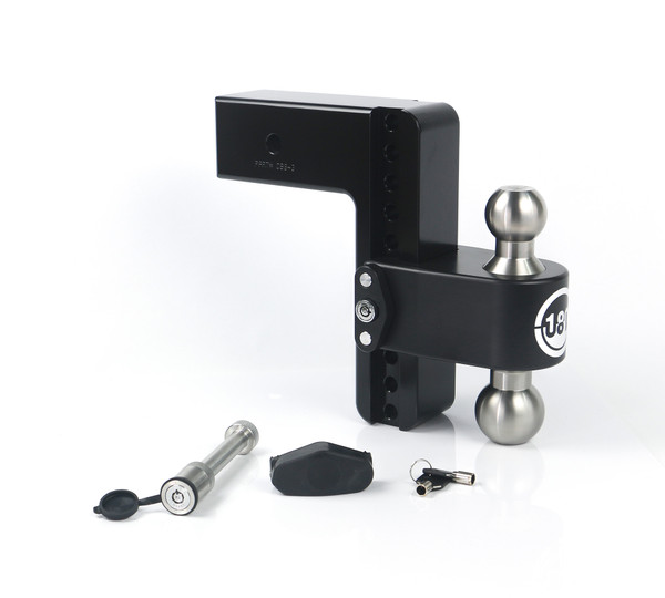 Weigh Safe Black 180 Hitch w/ SS Combo Ball 8" Drop for 3" Shank w/Hitch Pin Lock LTB8-3-KA-CER-BLA - Weigh Safe