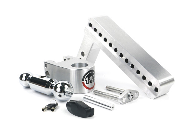 Weigh Safe 180 Hitch - Drop Hitch w/Chrome Steel Combo Ball - 10" Drop for 2" Shank CTB10-2