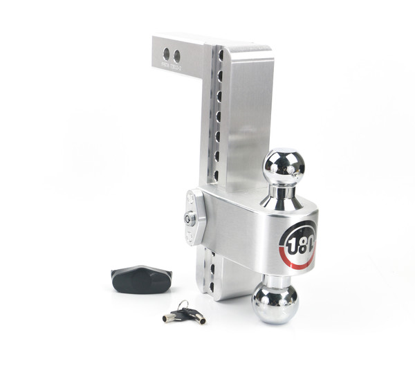 Weigh Safe 180 Hitch - Drop Hitch w/Chrome Steel Combo Ball - 10" Drop for 2" Shank CTB10-2 - Weigh Safe