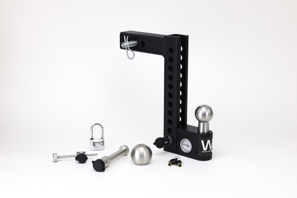 Weigh Safe Aero Hitch Adjustable Ball Mount - 10" Drop Hitch, 2" Shank w/Lock Set AWS10-2-SET - Weigh Safe