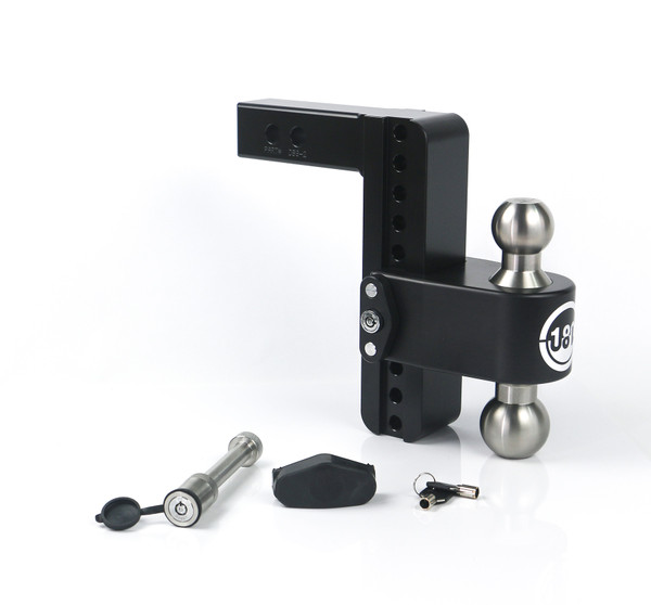 Weigh Safe Black 180 Hitch w/ SS Combo Ball 8" Drop 2" Shank w/Hitch Pin Lock LTB8-2-KA-CER-BLA - Weigh Safe