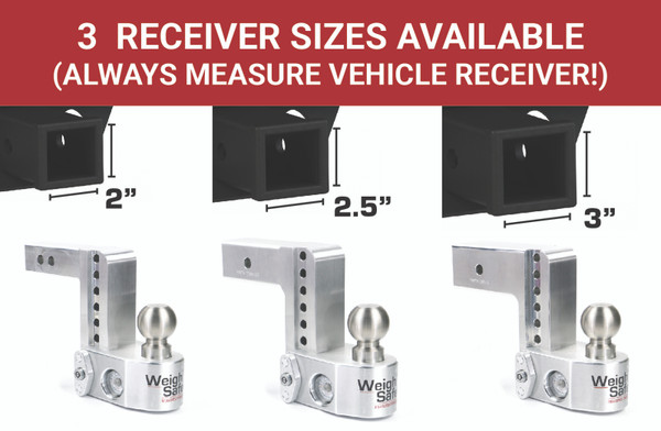 Weigh Safe Weigh Safe Adjustable Drop Hitch - 6" Drop for 2.5" Shank WS6-2.5