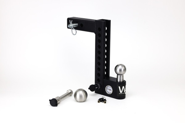 Weigh Safe Aero Hitch Adjustable Ball Mount - 10" Drop Hitch, 2" Shank w/Hitch Pin Lock AWS10-2-KA