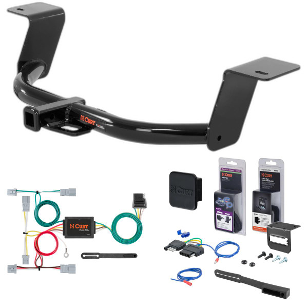 13 - 15 Honda Accord Coupe w/o LED Tailights Curt 1-1/4" Class 1 Trailer Tow Hitch + 5-Flat Wiring Kit Tow Boat/Utility Trailer with Surge Brakes 11681 - CURT