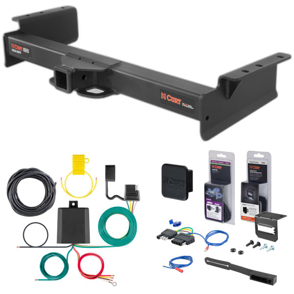 03 - 06 GMC Yukon Curt 2" Class 5 Trailer Tow Hitch + 5-Flat Wiring Kit Tow Boat/Utility Trailer with Surge Brakes 15324 - CURT