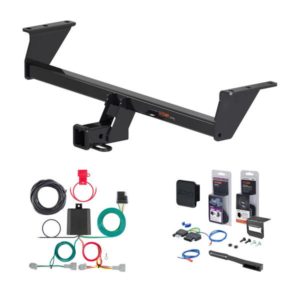2017 - 2019 Nissan Rogue Sport Curt 2" Class 3 Trailer Tow Hitch + 5-Flat Wiring Kit Tow Boat/Utility Trailer with Surge Brakes 13377 - CURT