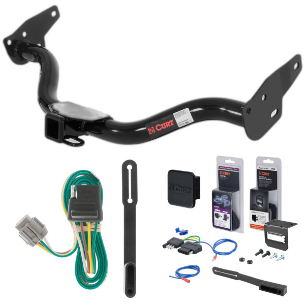 05 - 15 Nissan Xterra Curt 2" Class 3 Trailer Tow Hitch + 5-Flat Wiring Kit Tow Boat/Utility Trailer with Surge Brakes 13514 - CURT
